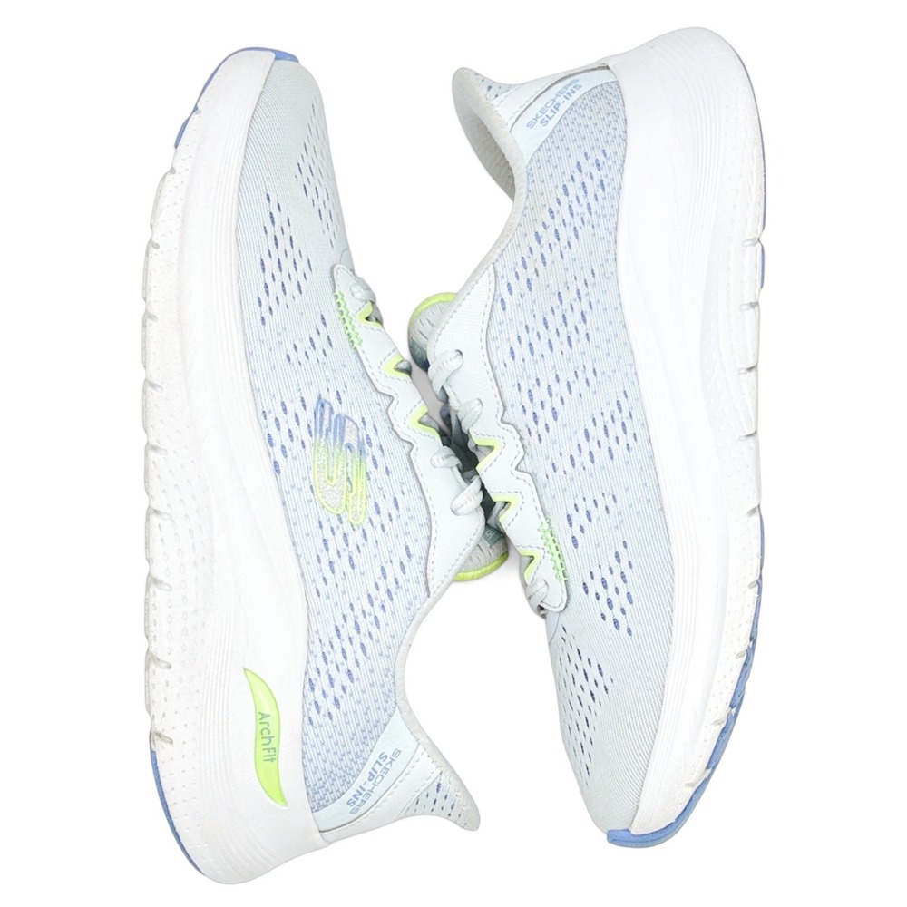 Skechers Arch Fit Slip Ins Womens 7 White Comfort Walking Shoes Sneakers Running - Picture 7 of 10